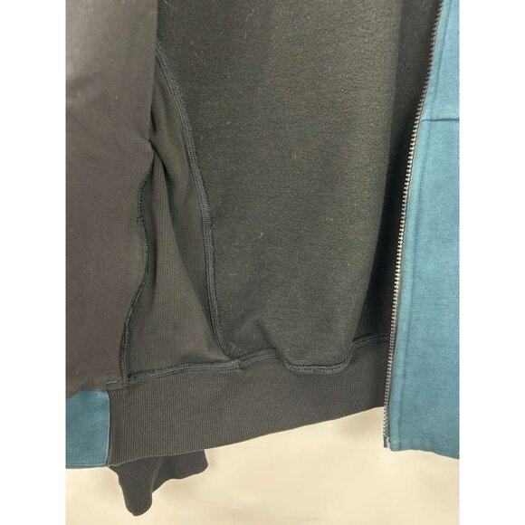 Lululemon Men's Large Jacket Teal/Black Hoodie Full Zip Long Sleeve - Picture 8 of 16